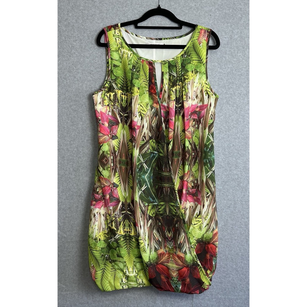 VAN-DOS‎ Balloon Dress Floral Tropical 6 Knee Length Sleeveless Dragonfly Lined